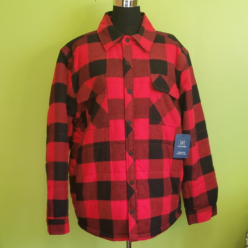George Red and Black Plaid Lined Jacket